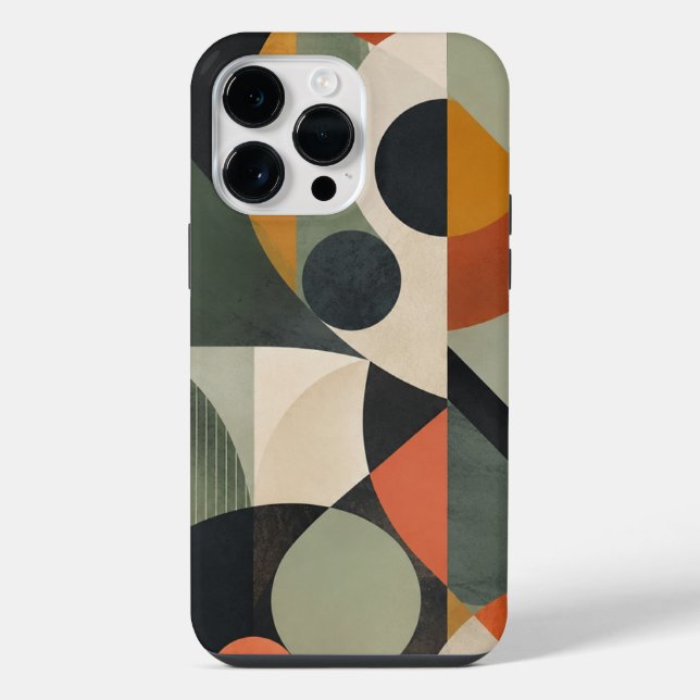 Capa Retro Geométrica Abstrata para iPhone 16 (Verso)