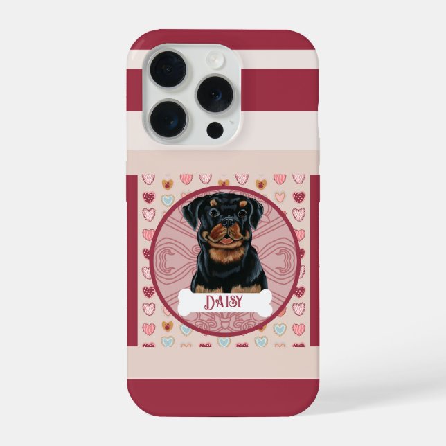 Capa Rottweiler Valentine Heart para iPhone 11 Pro (Verso)