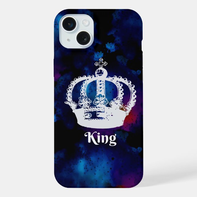 Capa 'Royal King' Coroa Estética para iPhone 15 Pl (Verso)