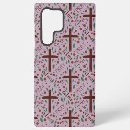 Capa Samsung Cruz Quaresmal Desenhada à Mão e Rosa