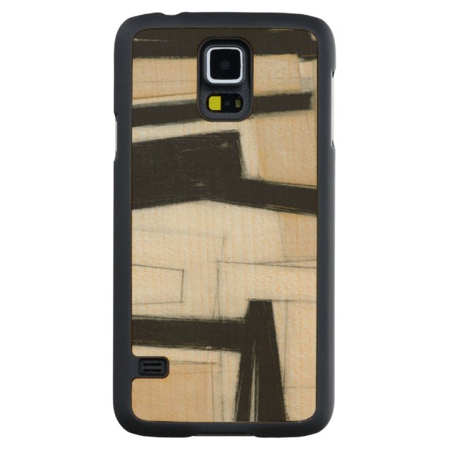 Capa Slim De Bordo Para Galaxy S5 Abstrato preto e branco (Verso)