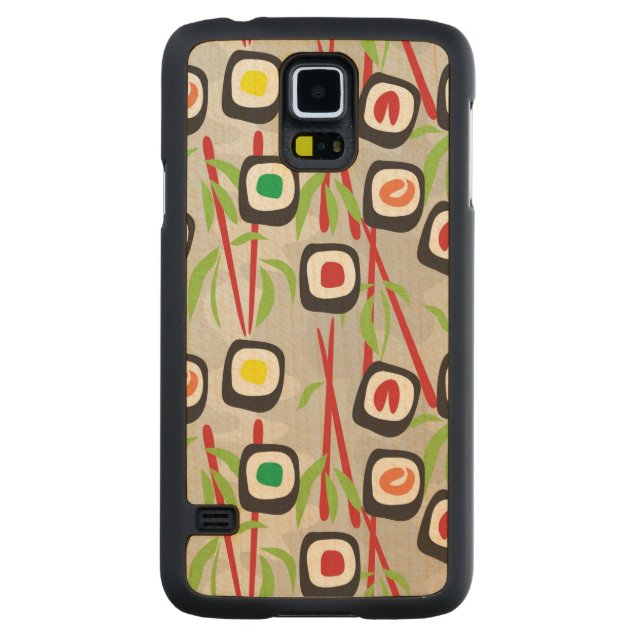 Capa Slim De Bordo Para Galaxy S5 Teste padrão do sushi (Verso)