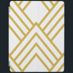 Capa Smart Para iPad Abstrato geométrica, branco e ouro<br><div class="desc">Padrão geométrico simples em branco e ouro</div>