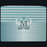 Capa Smart Para iPad Aço elegante da escova de turquesa do monograma<br><div class="desc">Caso eletrônico. 100% customizável. Apronte para preencher as caixas ou para clicar sobre o botão da PERSONALIZAÇÃO para adicionar, mover, suprimir ou mudar de alguns do texto ou dos gráficos. Feito com vetor de alta resolução e/ou os gráficos digitais para um impressão profissional. NOTA: (ESTE É UM IMPRESSÃO. Todo o...</div>