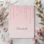 Capa Smart Para iPad Brilhante Brilhante Rosa<br><div class="desc">Adicione um toque de brilho e borre no seu gabinete ipad com este design de efeito de gotejamento de falso rosa. Apresenta o seu nome inicial e o seu nome num moderno roteiro escrito à mão. Uma mala elegante,  feminina e gampa.</div>
