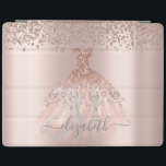 Capa Smart Para iPad Diamantes Elegantes Modernos Monograma de Vestido<br><div class="desc">Diamantes elegantes,  e vestidos em um fundo de ouro rosa. Um design elegante e sofisticado.</div>