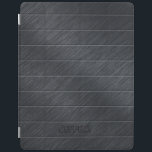 Capa Smart Para iPad Fibra Metálica de Carbono de Cinza Escura Monogram<br><div class="desc">Simples e elegante cinza escura tona fundo metálico de fibra de carbono. Monograma personalizável.</div>