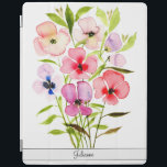 Capa Smart Para iPad Flores Selvagens de bonito Aquarela com Nome<br><div class="desc">Esta bela capa de ipad apresenta uma mão pintada de buquê de flores silvestres de aquarela. As matizes coloridas incluem vermelho, rosa, roxo, azul, verde, pêssego e uma variedade de outros tons. A bonito design feminina é perfeita para qualquer mulher, e seu nome está na parte inferior em letras elegantes....</div>