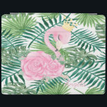 Capa Smart Para iPad Folhas de Flamingo, Flamingo, Cor de Água, Bebê<br><div class="desc">Esta imagem apresenta elegantes folhas tropicais de aquarela com flamingo rosa-bebê. Um design elegante e sofisticado.</div>