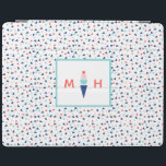 Capa Smart Para iPad Monograma Sorvete Moderno Personalizado Azul<br><div class="desc">Estilo seu iPad com este cobrir personalizado moderno e caprichoso,  com um monograma personalizado e um cone sorvete em azul,  aqua,  rosa e coral.</div>
