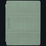 Capa Smart Para iPad Monograma Vintage Sage Green Faux Leather<br><div class="desc">Legal tons verdes de sábio com visual (imagem) de couro com efeito de pontos (efeito imagem) e monograma personalizável</div>