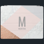 Capa Smart Para iPad O mármore moderno, o ouro cor-de-rosa, cinza e<br><div class="desc">O falso moderno marmoreia,  ouro cor-de-rosa,  cinza e cora design cor-de-rosa. Com espaço para um nome. A cor do fundo e a cor de texto podem ser alteradas. Parte de uma coleção moderna.</div>