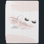 Capa Smart Para iPad Ouro cor-de-rosa dos chicotes dos olhos da<br><div class="desc">Este cobrir esperto do iPad na moda e elegante com os olhos cor-de-rosa tirados mão do ouro (as pestanas e as testas) é perfeito para o chefe do chicote/maquilhadores, negócio da extensão da pestana, extensão do chicote, bloggers da forma, bar do chicote, o salão de beleza… Os detalhes da folha...</div>