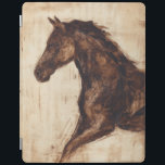 Capa Smart Para iPad Perfil do Cavalo Selvagem Marrom<br><div class="desc">A beleza desse cavalo escuro é perfeitamente capturada por duas cores simples: marrom e bege e a nitidez da tinta usada nessa pintura o torna ainda mais realista. Esta impressão de arte contemporânea que representa um perfil de um garanhão marrom irá adicionar personagem a qualquer sala de estar, sala de...</div>