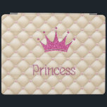 Capa Smart Para iPad Pérolas Chic Encantadoras, Tiara, Princesa, Glitír<br><div class="desc">Esta imagem apresenta pérolas,  tiara e princesa cor-de-rosa sobre fundo creme.Um presente trandy,  divertido,  engraçado,  na moda e elegante para mulheres e adolescentes.</div>