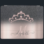 Capa Smart Para iPad Rosa de Ombre Negro de Ombre Dourado Ouros de Tiar<br><div class="desc">Elegante negro brilho ombre,  e diamantes tiara em um fundo rosa dourado. Um design elegante e sofisticado.</div>