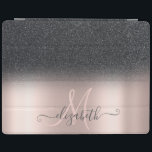 Capa Smart Para iPad Rosa de Ombro Negro Moderno Dourado<br><div class="desc">Elegante sombreador preto sobre fundo rosa dourado. Um design elegante e sofisticado.</div>