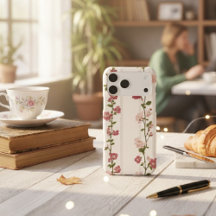 Capa Vintage Floral para iPhone 17
