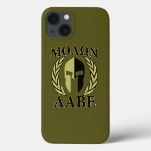 Capacete Espartano Molon Labe Laurels Verde Azul