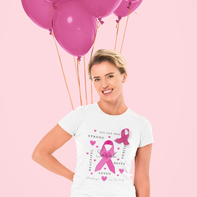 Capacitação da T-shirt do Cancer de mama (Empower someone with cancer with this personalized t-shirt! Matching collection available! )