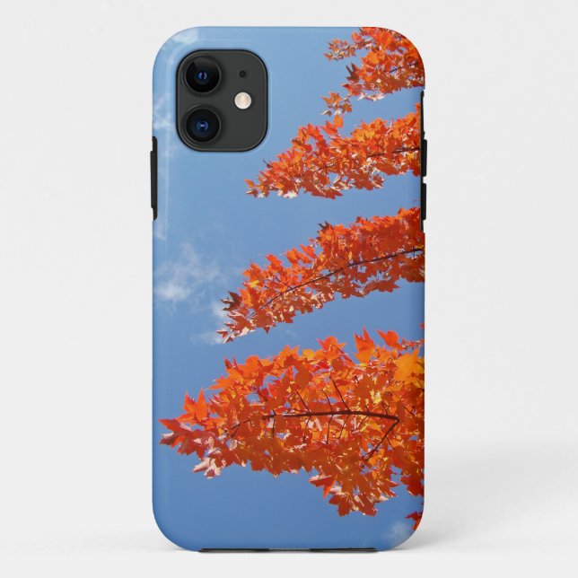 Capas de celular Outono Folhas de outono laranja A (Verso)