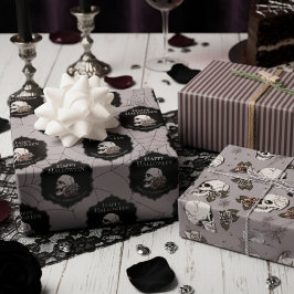 Capas de Cinza de taupe gótica e stripes no Hallow