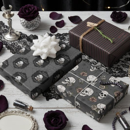 Capas de Cinza Gótica Escura e Stripes Halloween