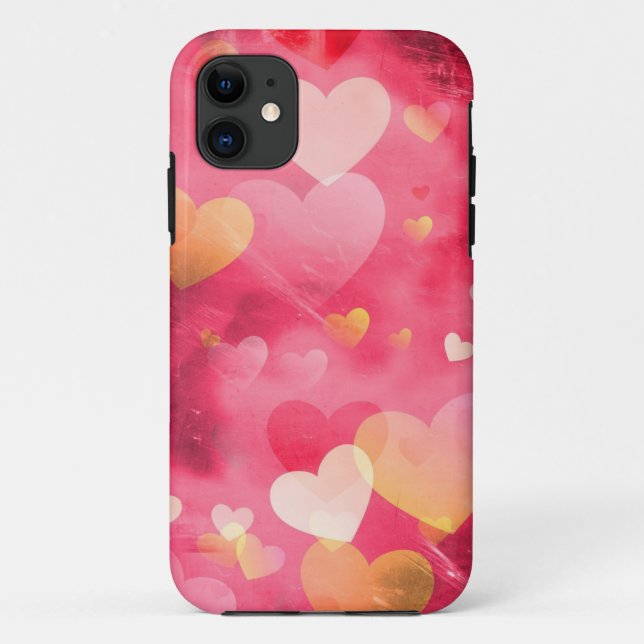 Capas de iPhone 11 Corações Rosas (Verso)