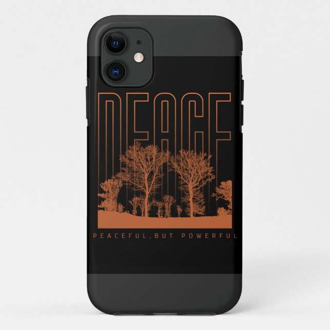 Capas de iPhone 11 Futuristas Preta e Laranja de P (Verso)