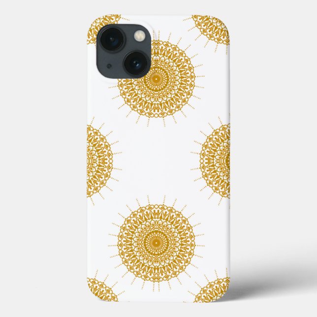 Capas de iphone 13 do padrão de Luxury Mandala (Verso)