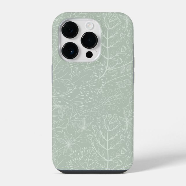 Capas de iphone 14 pro com design de folhas (Verso)