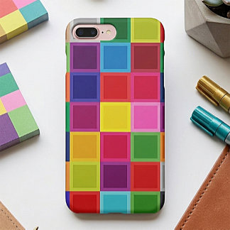 Capas de iPhone 7 Plus Meninas Quadrados Multicolo