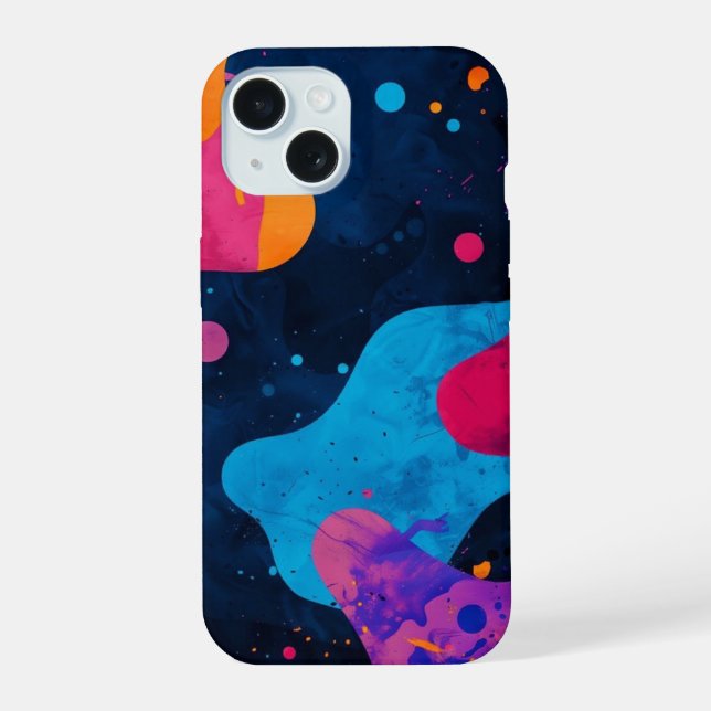 capas de iphone _ Abstrato Neon Splatter (Verso)