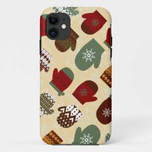 Capas de iphone acolhedores dos mitenes do inverno