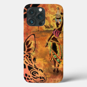 Capas de iphone Africano Rapariga e Girafa