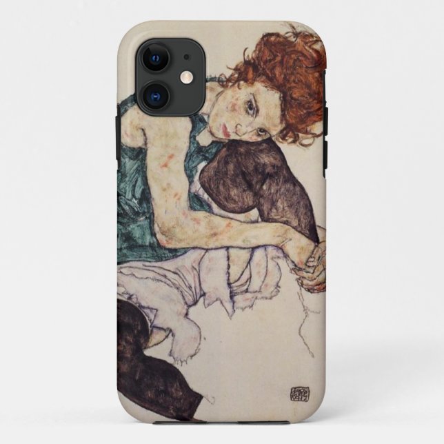 Capas de iphone assentadas Schiele da mulher de (Verso)