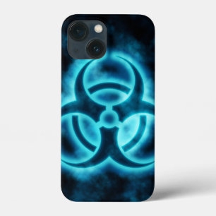 Capas de iphone azuis do Biohazard de Glo