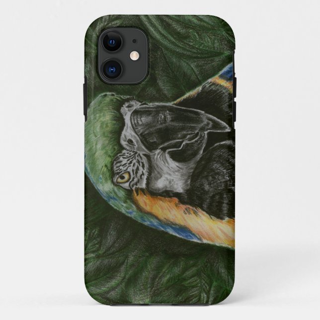 Capas de iphone azuis e Dourados do Macaw (Verso)