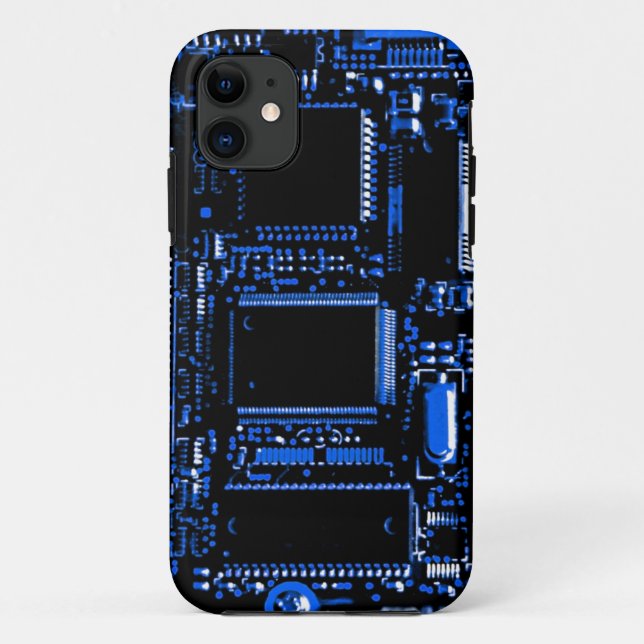 Capas de iphone Azul Circuito (Verso)