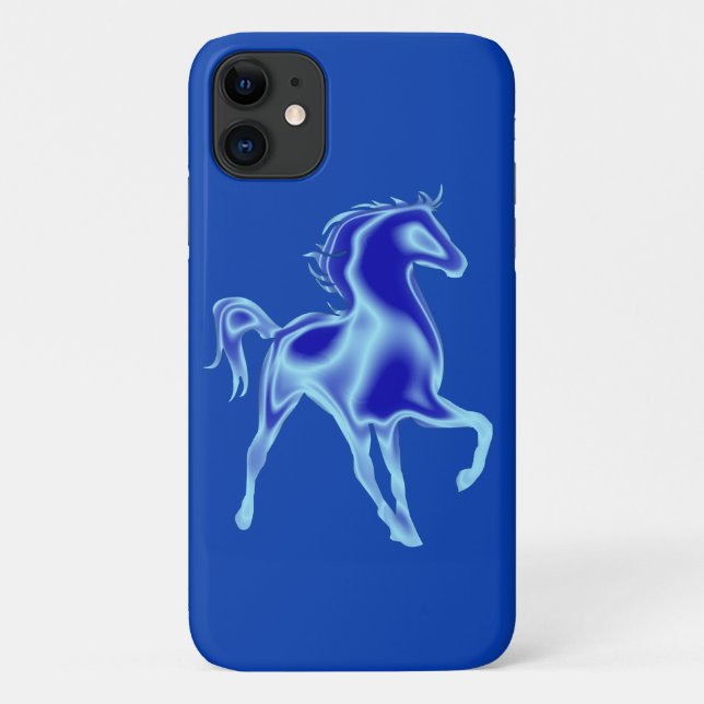 Capas de iphone Azul com Cavalo (Verso)