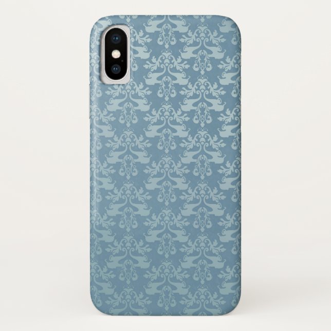Capas de iphone azul-padronizada com damasco de el (Verso)