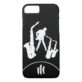 Capas de iphone B2 Monograma Saxofonista Branco Sa