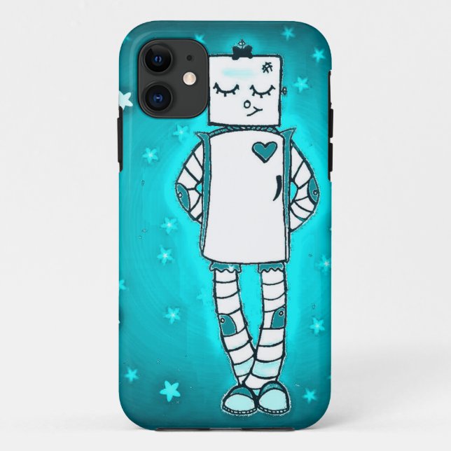 Capas de iphone Blue Robot Girl (Verso)