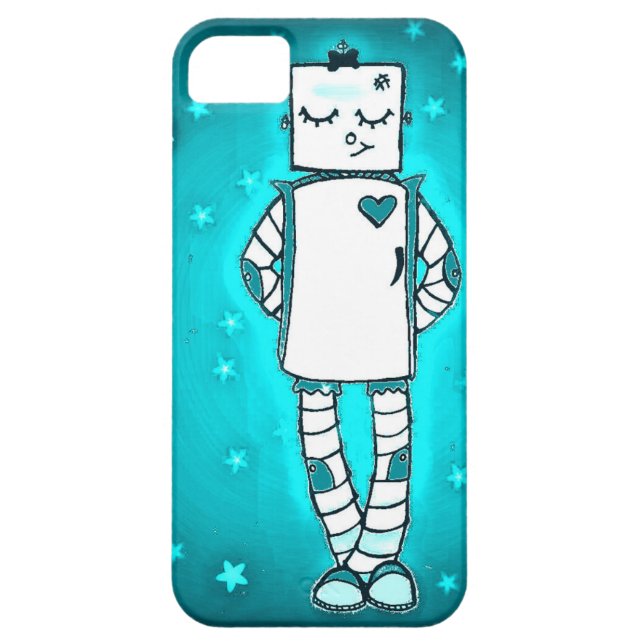 Capas de iphone Blue Robot Girl (Traseira)
