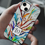 Capas de iphone Botânica Monograma de Casca-Mate<br><div class="desc">Esta capa de telefone colorida é decorada com um mosaico botânico abstrato único e um monograma elegante. Facilmente personalizável. Faz um presente único. Mosaico original © Michele Davies.</div>