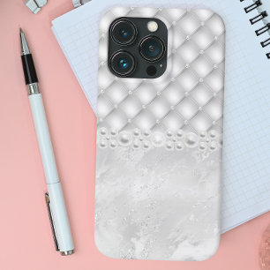 Capas de iphone branca Elegante de Tuft Diamante e