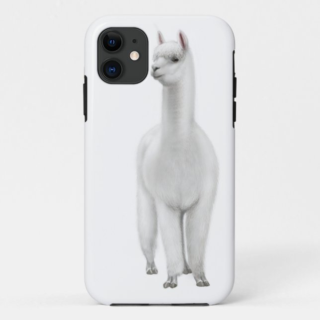 Capas de iphone brancas alertas da alpaca (Verso)