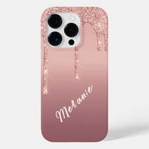 capas de iphone brilhante Dourada rosa com nome pe