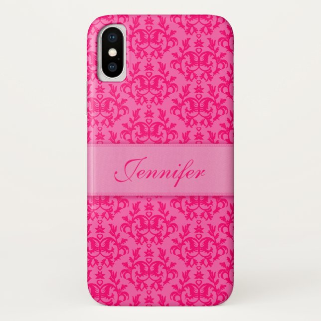 Capas de iphone brilhantes do costume do rosa (Verso)