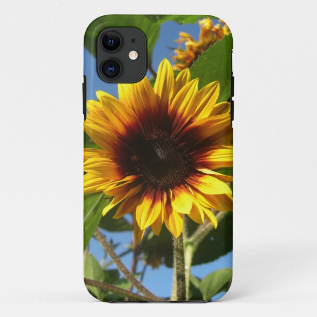 Capas de iphone brilhantes do girassol (Verso)
